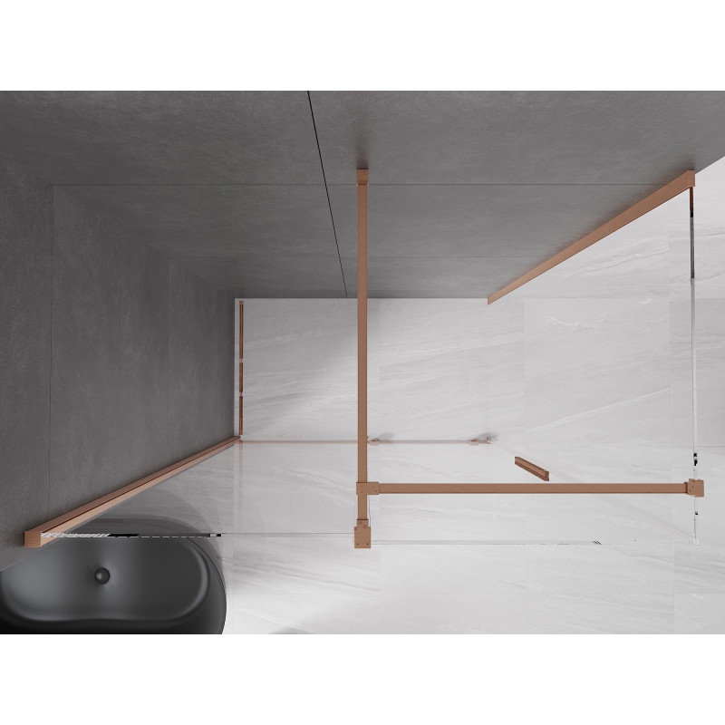 Mexen Velar плъзгаща се душ кабина 160 x 90 см, прозрачна, четкана мед