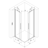 Mexen Velar Дуо плъзгаща душ кабина 80 x 80 см, прозрачна, хром - 871-080-080-02-01