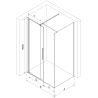 Mexen Velar плъзгаща се душ кабина 90 x 75 см, прозрачна, четкана мед