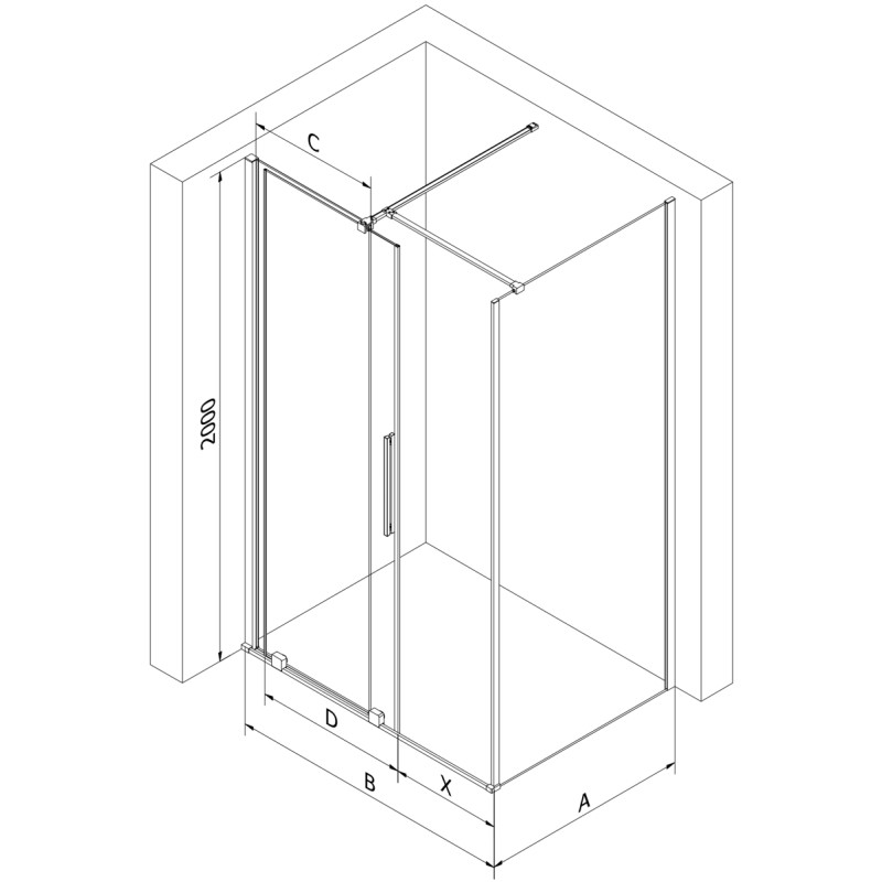 Mexen Velar плъзгаща се душ кабина 160 x 90 см, прозрачна, четкано оръжие сиво
