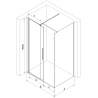 Mexen Velar разтегателна душ кабина 130 x 100 см, прозрачна, черна - 871-130-100-01-70