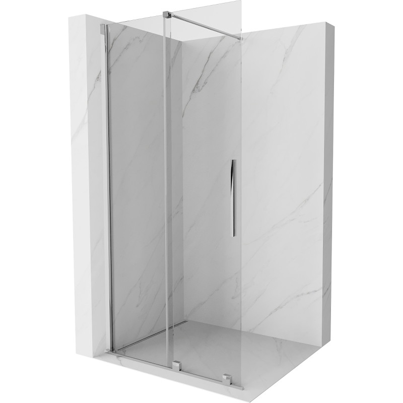 Mexen Velar Плъзгаща се душ параван Walk-in 70 x 200 cm, прозрачен 8 mm, хром