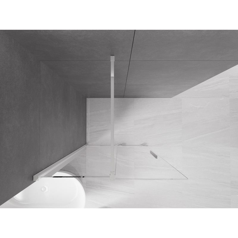Mexen Velar Плъзгаща се душ параван Walk-in 70 x 200 cm, прозрачен 8 mm, хром