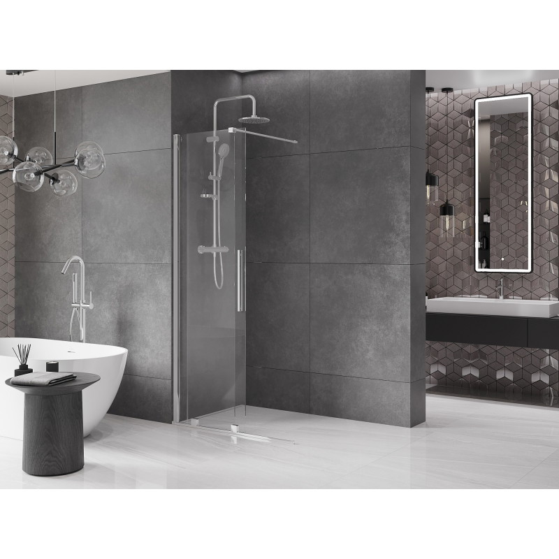 Mexen Velar плъзгаща се душ стена Walk-in 80 x 200 см, прозрачна 8 мм, хром