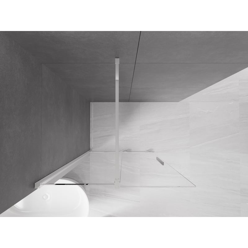 Mexen Velar плъзгащ се душ параван Walk-in 80 x 200 см, прозрачен 8 мм, хром