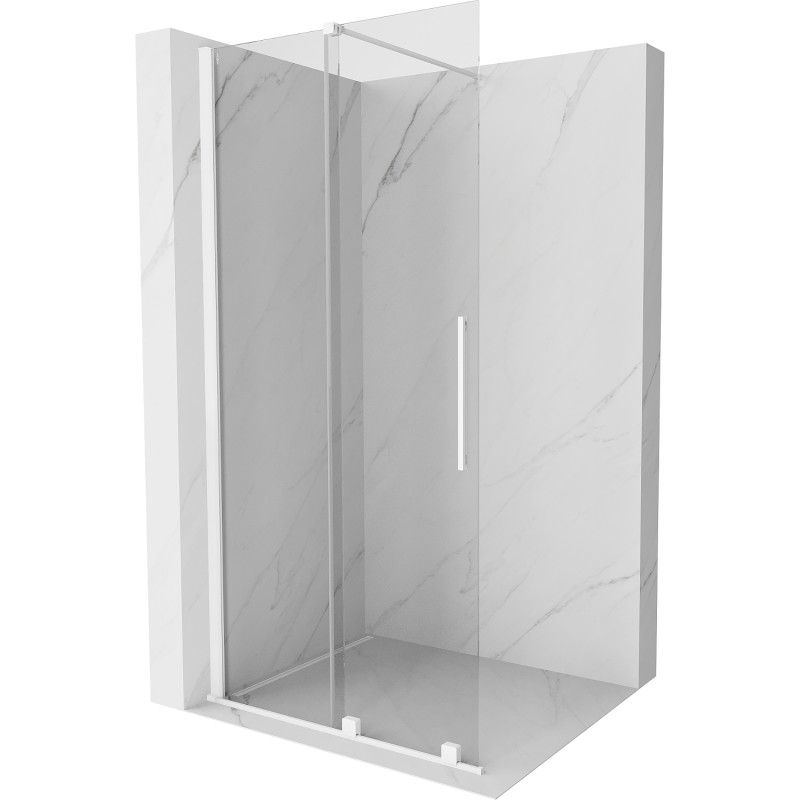 Mexen Velar плъзгаща се душ стена Walk-in 110 x 200 см, прозрачна 8 мм, бяла