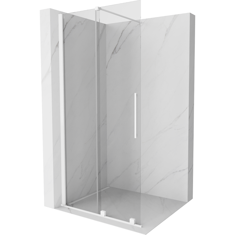Mexen Velar плъзгаща се душ кабина Walk-in 120 x 200 см, прозрачна 8 мм, бяла - 871-120-000-03-20
