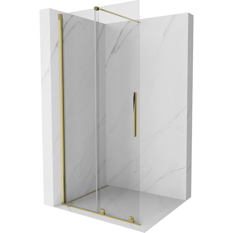 Mexen Velar разтегателна душ-стена Walk-in 70 x 200 см, прозрачно 8 мм, златно - 871-070-000-03-50