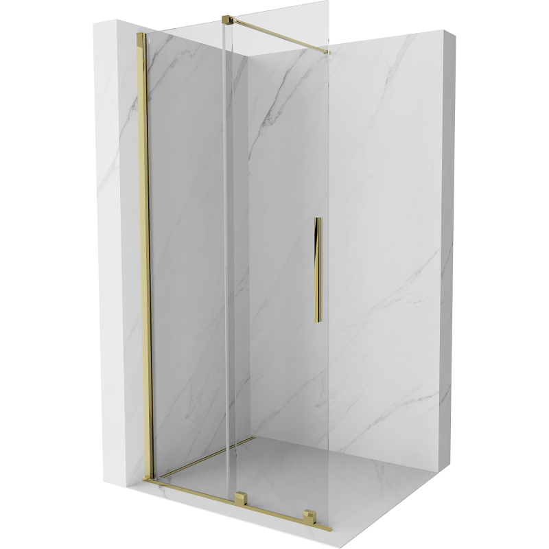 Mexen Velar разтегляема стена за душ Walk-in 120 x 200 см, прозрачна 8 мм, златна - 871-120-000-03-50