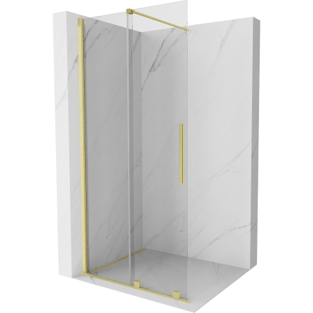 Mexen Velar Плъзгаща се стена за душ Walk-in 85 x 200 см, прозрачна 8 мм, златиста