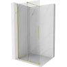 Mexen Velar плъзгаща се преграда за душ Walk-in 85 x 200 cm, прозрачна 8 mm, златна четкана - 871-085-000-03-55