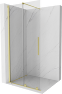 Mexen Velar разширяема стена за душ Walk-in 110 x 200 см, прозрачно 8 мм, златно с четка - 871-110-000-03-55
