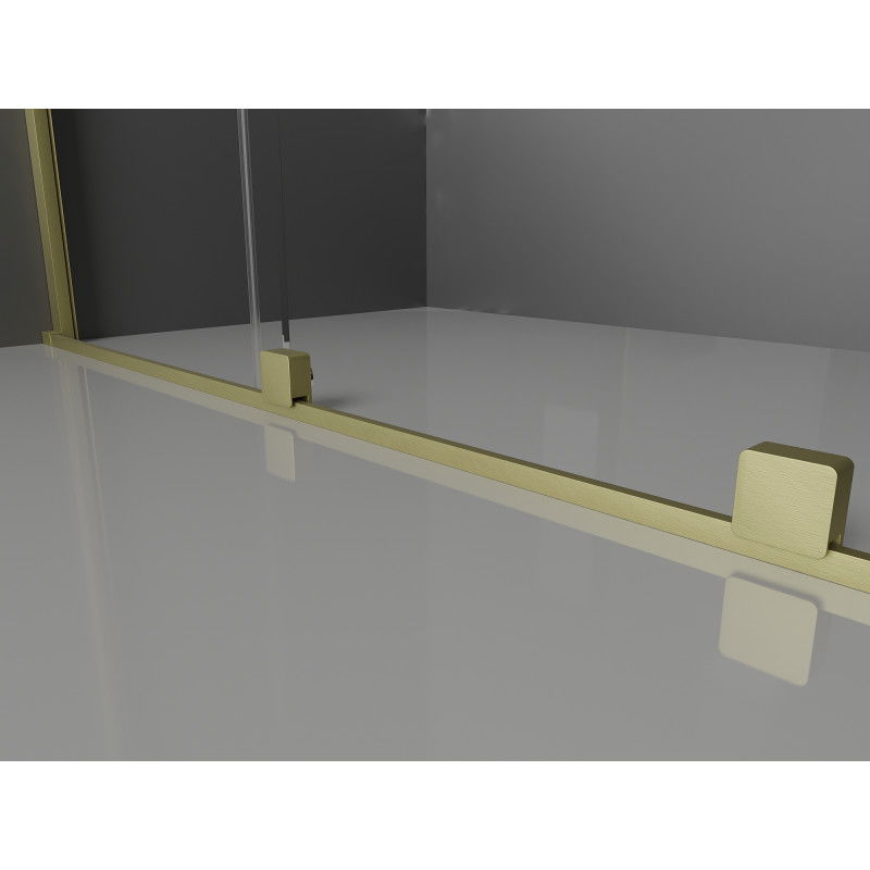Mexen Velar плъзгаща се душ стена Walk-in 110 x 200 cm, прозрачна 8 mm, златна четкована - 871-110-000-03-55