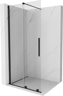 Mexen Velar разтеглива душова стена Walk-in 80 x 200 см, прозрачна 8 мм, черна - 871-080-000-03-70