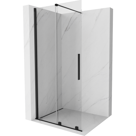 Mexen Velar разтегателна душ кабина Walk-in 100 x 200 см, прозрачна 8 мм, черна - 871-100-000-03-70