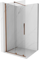 Mexen Velar разтегателна душ-стена Walk-in 120 x 200 см, прозрачно 8 мм, розово злато - 871-120-000-03-60