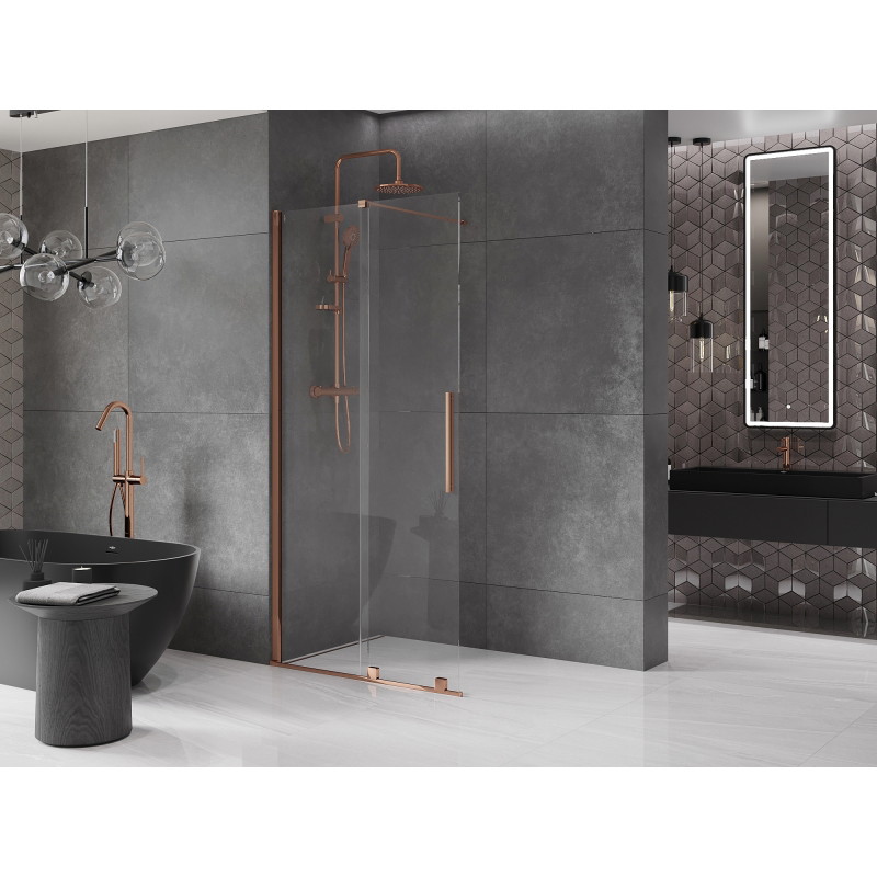 Mexen Velar разтегателна душ кабина Walk-in 120 х 200 см, прозрачно 8 мм, розово