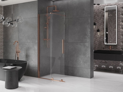 Mexen Velar плъзгаща се душова стена Walk-in 120 x 200 см, прозрачна 8 мм, розово
