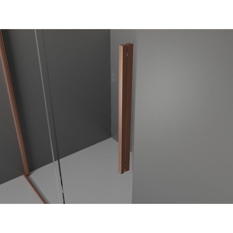 Mexen Velar Плъзгаща душ-преграда Walk-in 85 x 200 cm, прозрачна 8 mm, четка мед