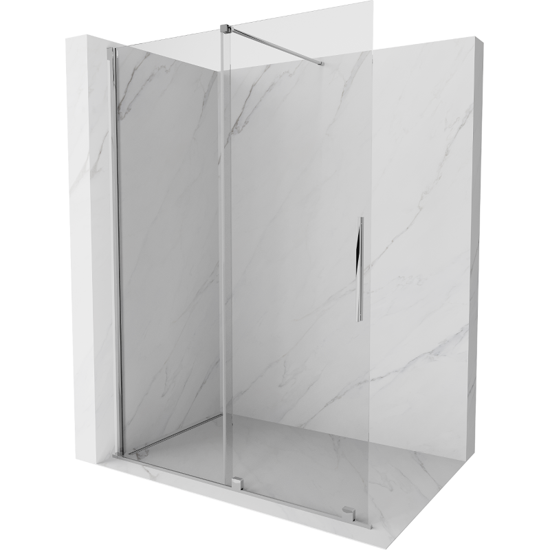 Mexen Velar плъзгаща се душ кабина Walk-in 130 x 200 см, прозрачна 8 мм, хром - 871-130-000-03-01