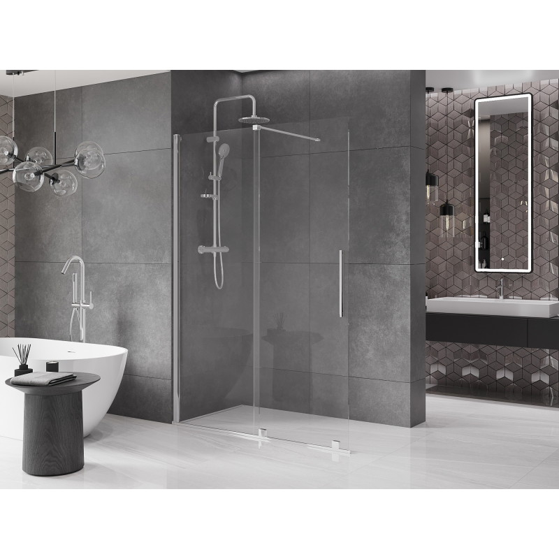 Mexen Velar плъзгаща се преградна стена за душ Walk-in 130 x 200 см, прозрачна 8 мм,