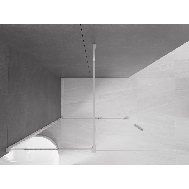 Mexen Velar плъзгаща се преграда за душ Walk-in 130 x 200 см, прозрачна 8 мм, хром