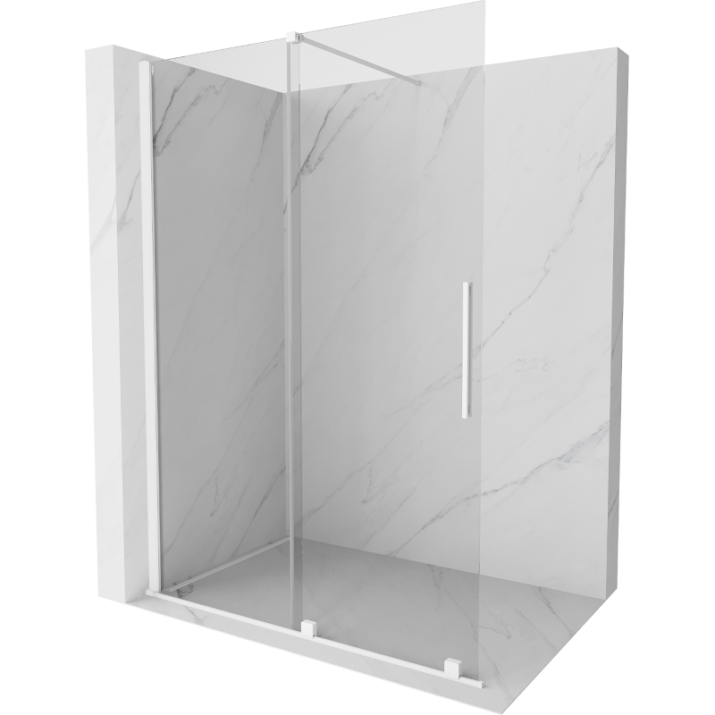 Mexen Velar плъзгаща се стена за душ тип Walk-in 160 x 200 см, прозрачна 8 mm, бяла - 871-160-000-03-20