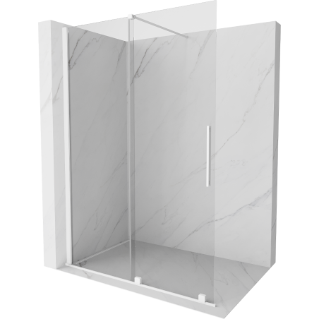 Mexen Velar плъзгаща се душ стена Walk-in 150 x 200 см, прозрачна 8 мм, бяла