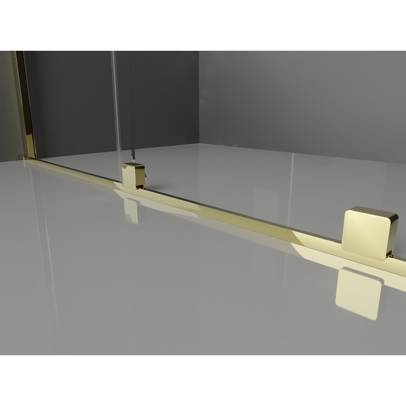Mexen Velar плъзгаща се душ стена Walk-in 150 x 200 см, прозрачна 8 мм, златна