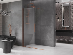 Mexen Velar плъзгаща се душ-преграда Walk-in 130 x 200 см, прозрачно 8 mm, розово