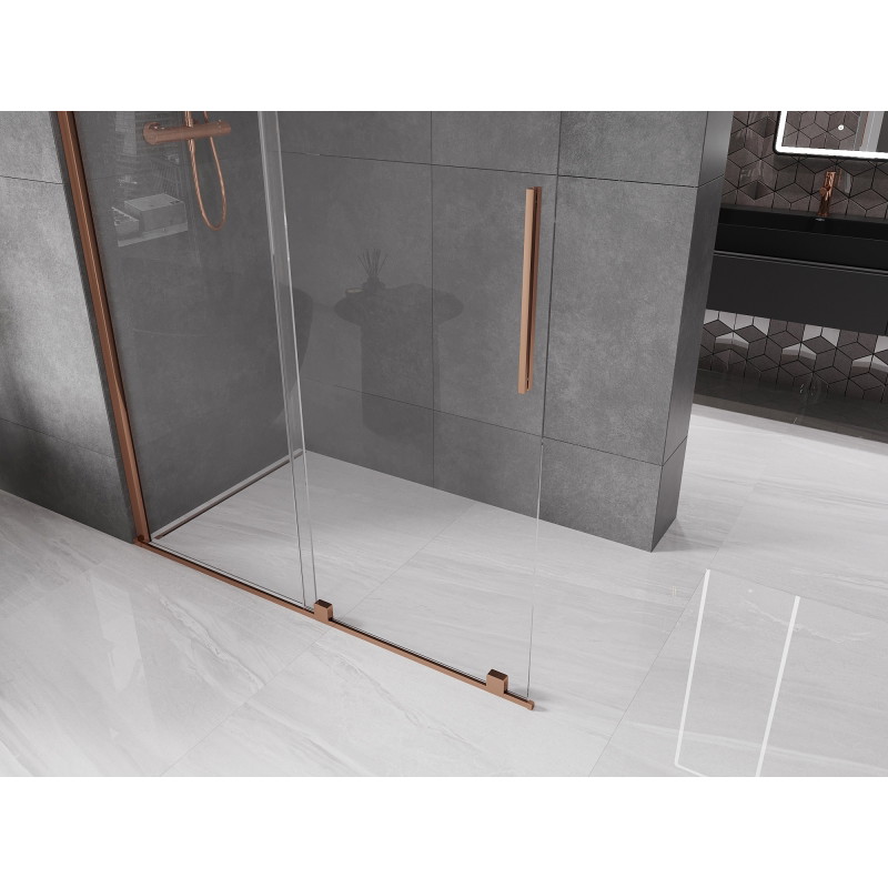 Mexen Velar Плъзгаща се душ-преграда Walk-in 140 x 200 см, прозрачна 8 мм, розово
