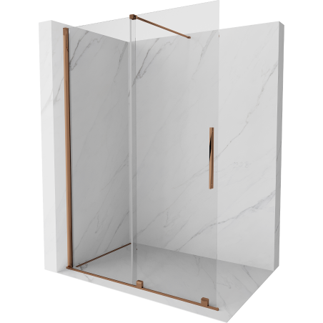 Mexen Velar плъзгаща се стена за душ Walk-in 150 x 200 см, прозрачна 8 мм, розово