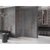 Mexen Velar плъзгаща се душ стена Walk-in 160 x 200 см, прозрачна 8 мм, розово злато