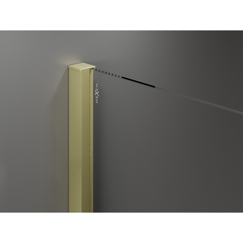 Mexen Velar плъзгаща се стена за душ Walk-in 130 x 200 см, прозрачна 8 мм, златна
