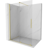 Mexen Velar плъзгаща се душ стена Walk-in 160 x 200 cm, прозрачна 8 mm, златна матова - 871-160-000-03-55