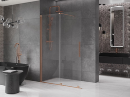 Mexen Velar плъзгаща се душ стеничка Walk-in 130 x 200 см, прозрачна 8 мм, четкана