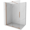 Mexen Velar плъзгаща се душ кабина Walk-in 140 x 200 cm, прозрачна 8 mm, четкана мед - 871-140-000-03-65