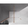Mexen Velar Плъзгаща се душ кабина Walk-in 140 x 200 см, прозрачна 8 мм, четкана мед