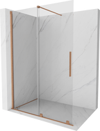 Mexen Velar разтегляща се душ кабина Walk-in 160 x 200 см, прозрачно 8 мм, четкана мед - 871-160-000-03-65