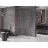 Mexen Velar плъзгаща се душ стена Walk-in 160 x 200 см, прозрачна 8 мм, четкана мед