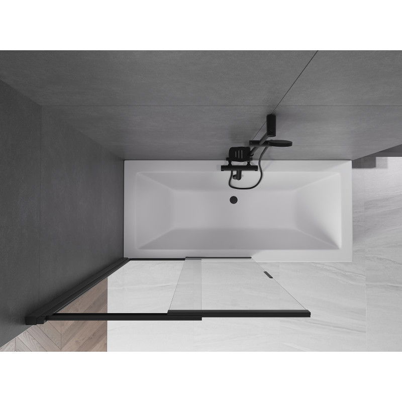 Mexen Fox двукрилна подвижна душ параван 100 x 150 см, прозрачен, черен - 891-100-002-70-00