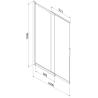 Mexen Fox параван за вана 2-крилен плъзгащ се 100 x 150 cm, прозрачен, златен - 891-100-002-50-00