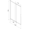 Mexen Fox 2-крило плъзгащ параван за вана 120 x 150 cm, прозрачен, златен - 891-120-002-50-00