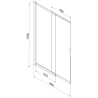 Mexen Fox душ параван 2-крилен плъзгащ 85 x 150 см, матиран, хром - 891-085-002-01-30