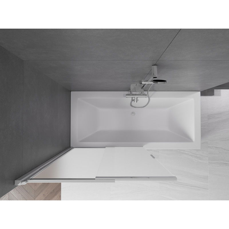 Mexen Fox двукрилен плъзгащ параван за вана 100 x 150 cm, матов, хром - 891-100-002-01-30