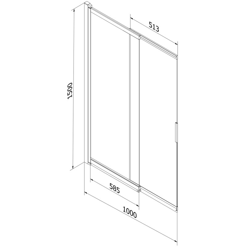 Mexen Fox параван за вана, 2-крилен плъзгащ се, 100 x 150 см, матиран, златен