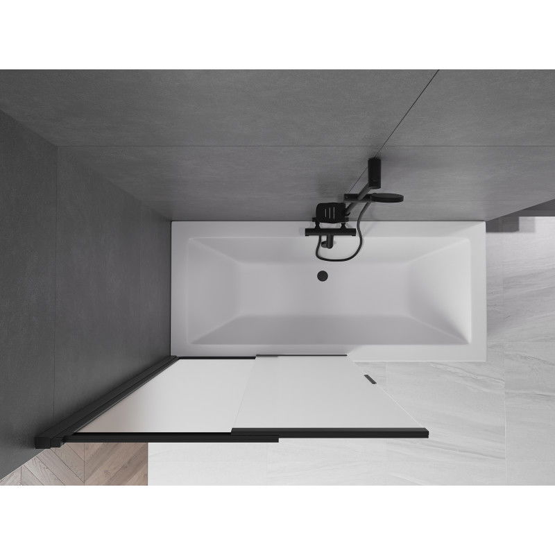 Mexen Fox 2-крилен плъзгащ се параван за баня 100 x 150 cm, матиран, черен - 891-100-002-70-30