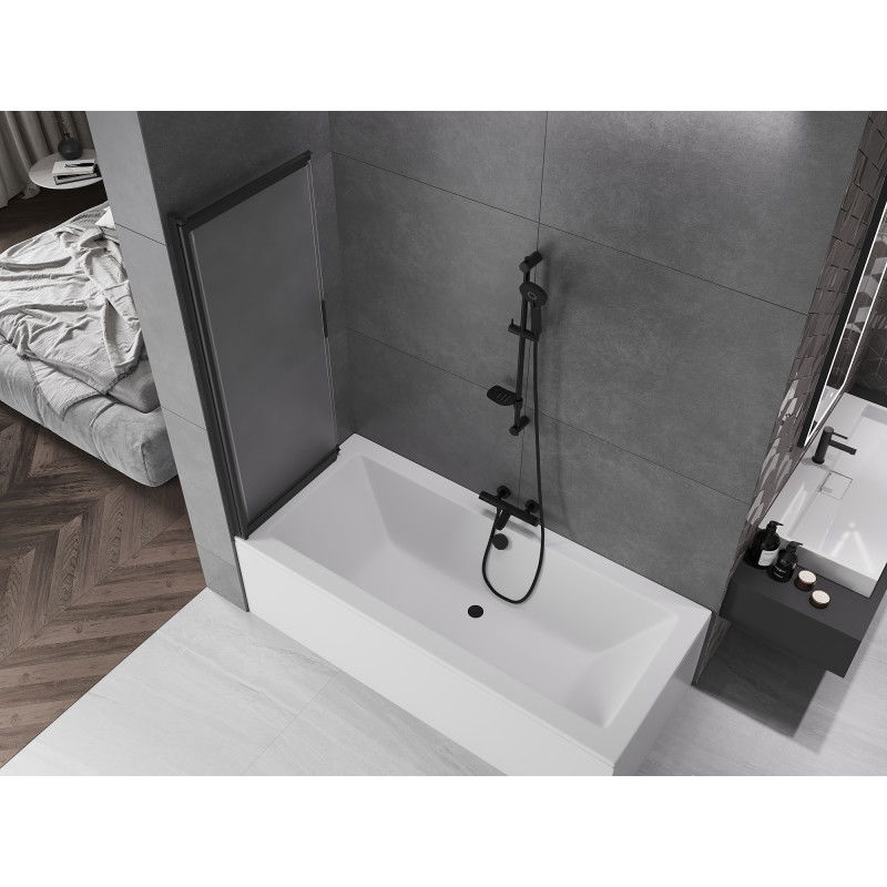 Mexen Fox душ преграда, плъзгаща се 2-крила, 120 x 150 см, матирано, черно - 891-120-002-70-30