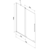 Mexen Velar сгъваем параван за вана, 2 крила, плъзгащ се 70 x 150 cm, прозрачен, хром - 896-070-000-01-01