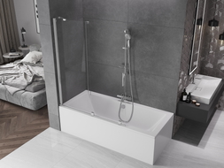 Mexen Velar разтегаем екран за вана с 2 крила 130 x 150 см, прозрачен, хром